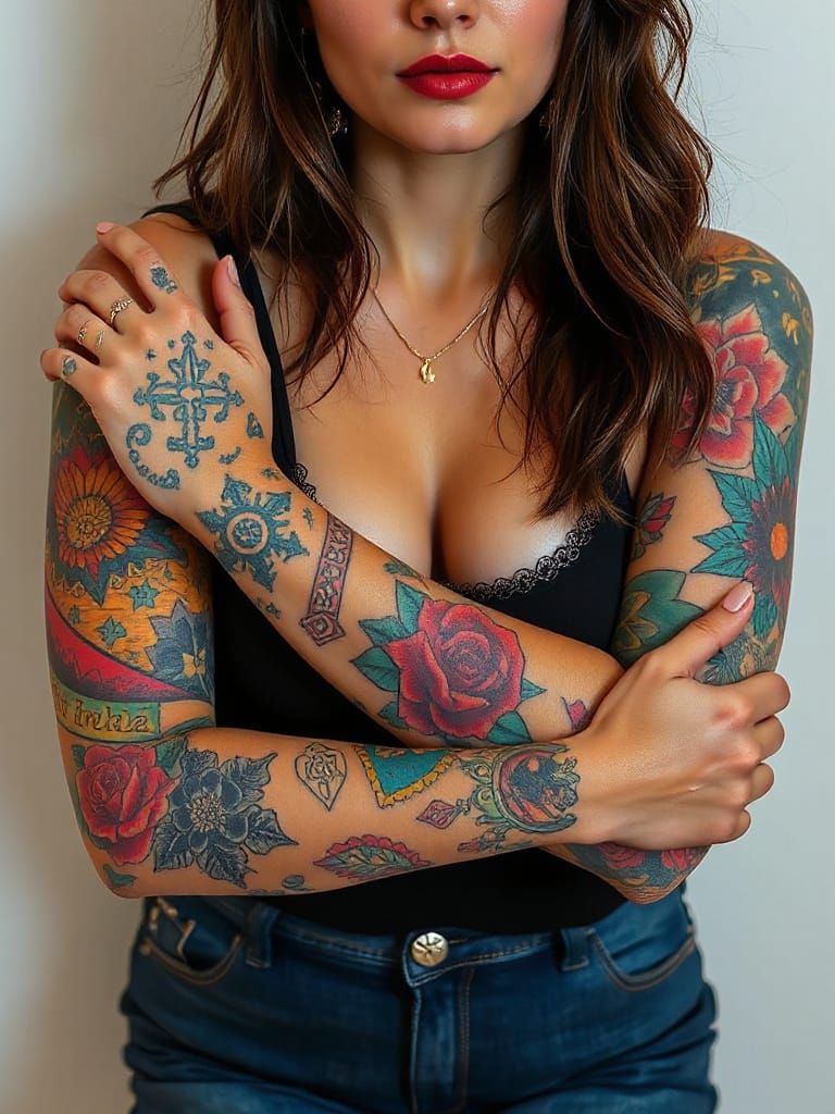 Women with Colorful, Meaningful Tattoos in Eclectic Style