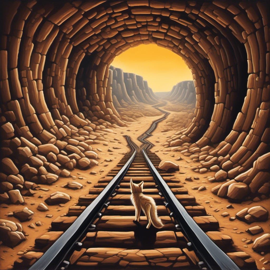 Looney Tunes Desert Scene in Oil Painting Style