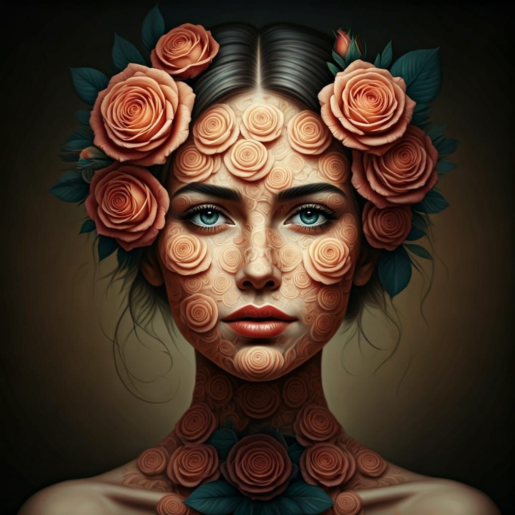 Rose Woman Portrait in Australian Tonalism Style