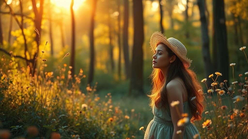 Forest Scene Inspired by Alphonse Mucha and Gurney