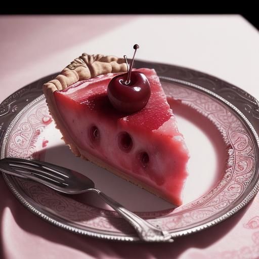 Hyperrealistic Slice of Cherry Pie in HDR