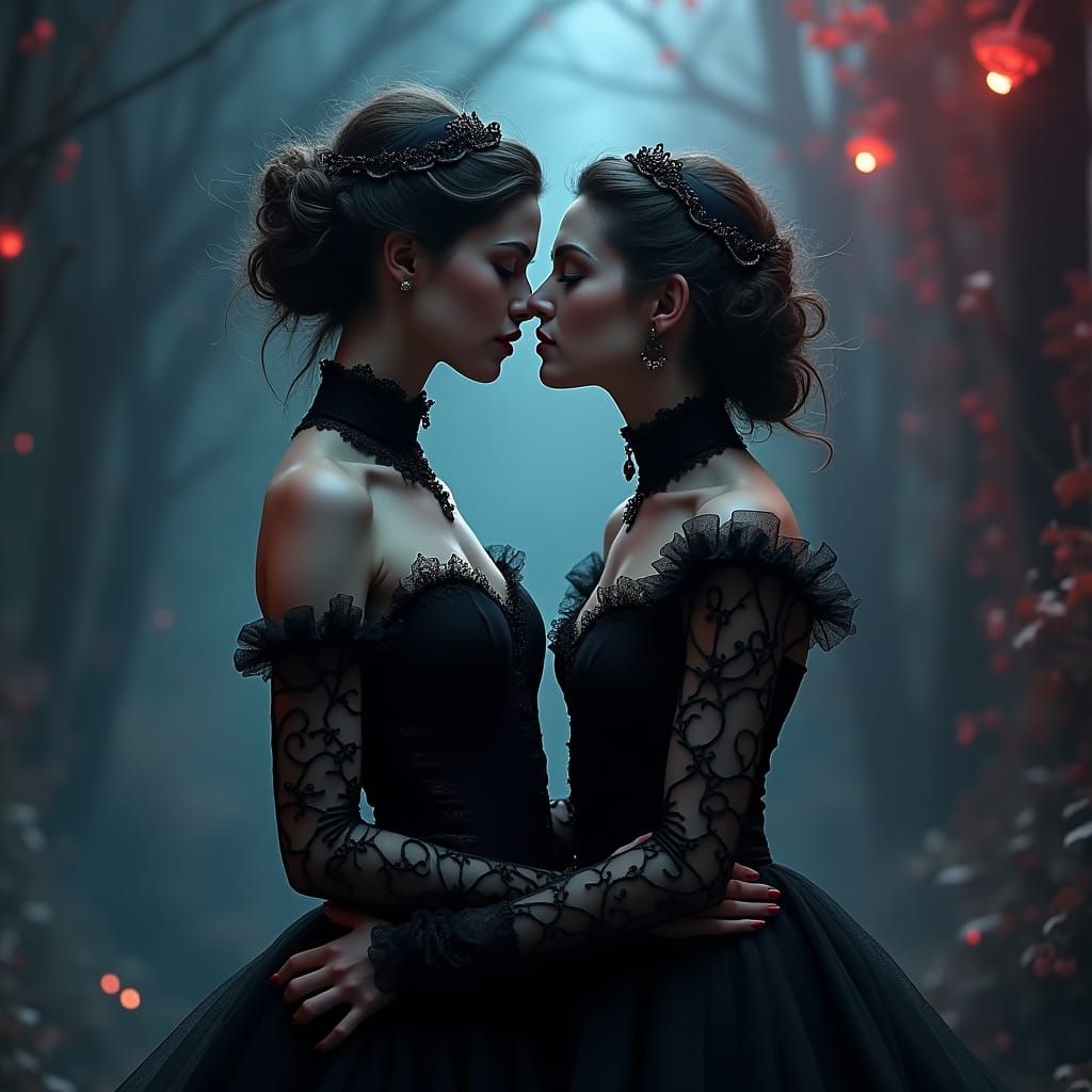 Gothic Kiss: Dark Fantasy Romance in Digital Art
