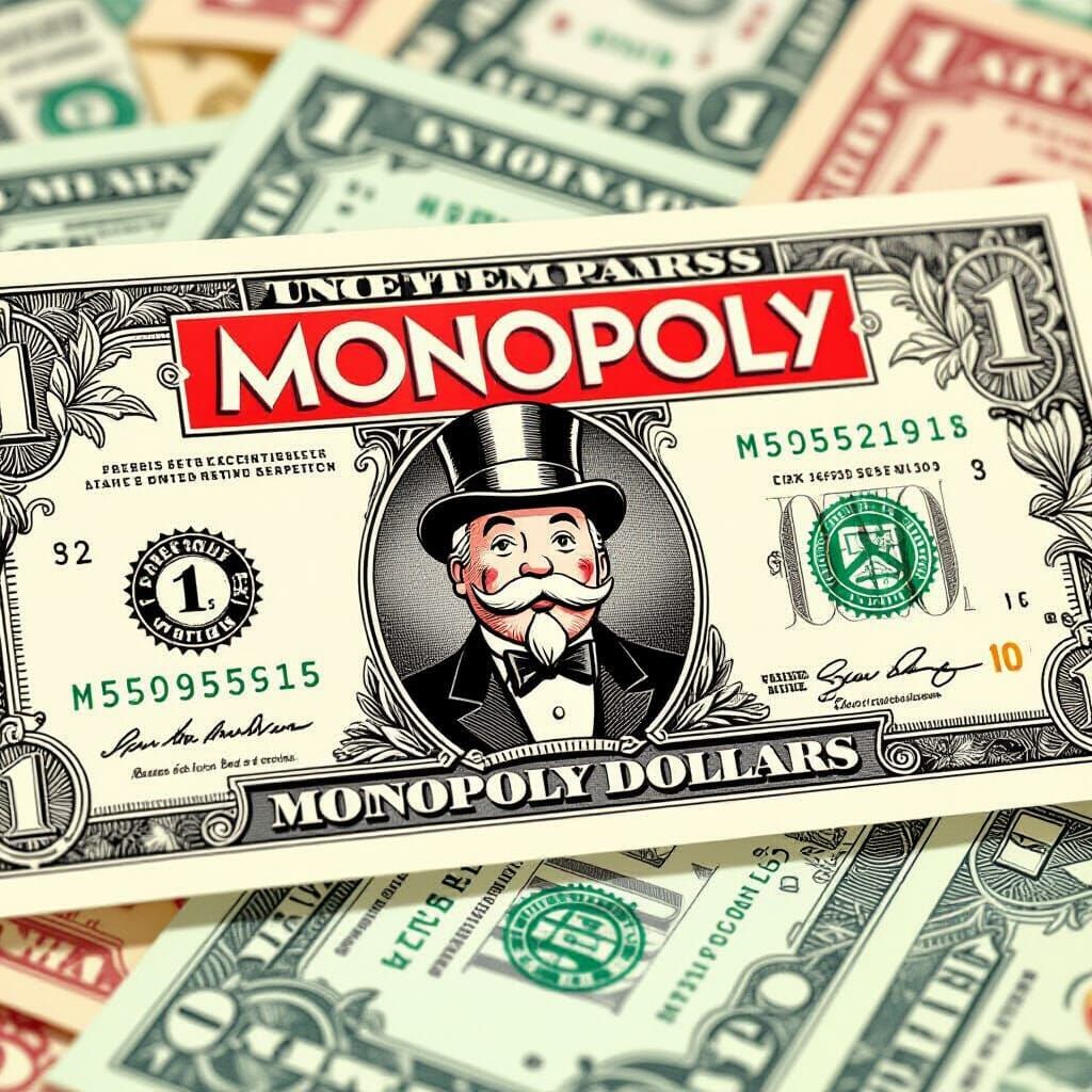 Monopoly Banknote Design with Rich Uncle Pennybags