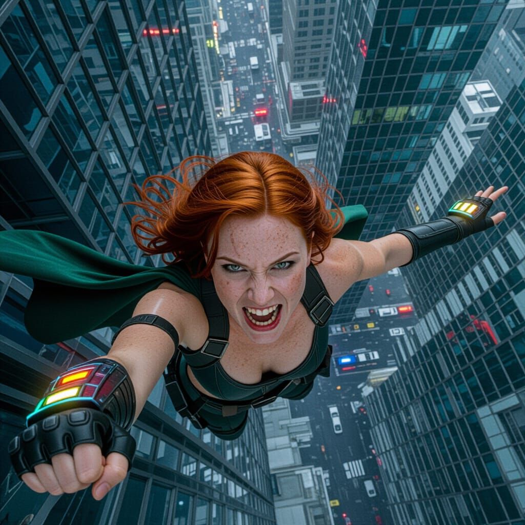 Woman Climbs Skyscraper in Surreal Gothic Noir