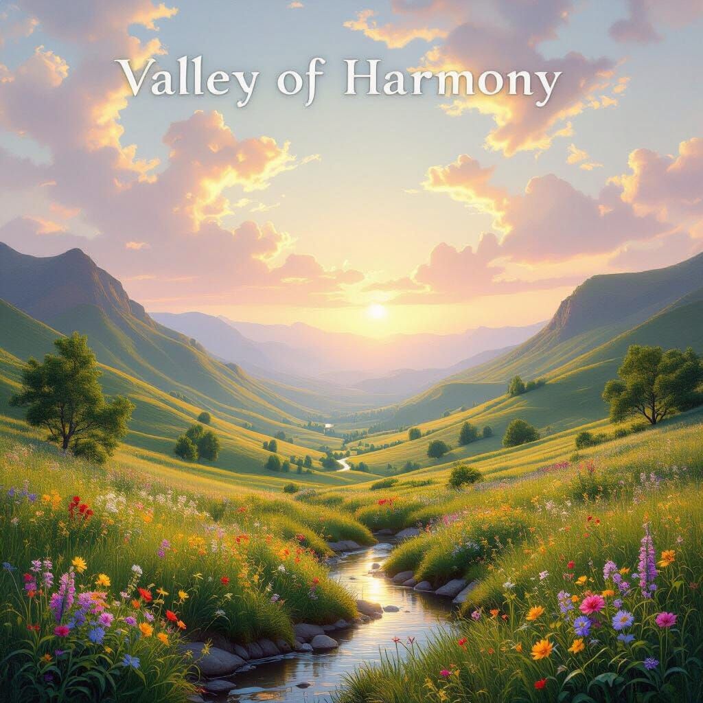 Ethereal Valley of Harmony Landscape Painting