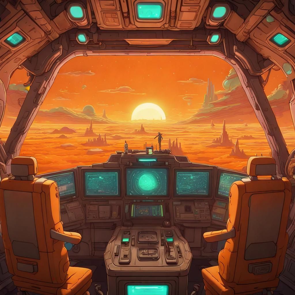 Rick and Morty in Spacecraft: Unreal Engine 5 Art