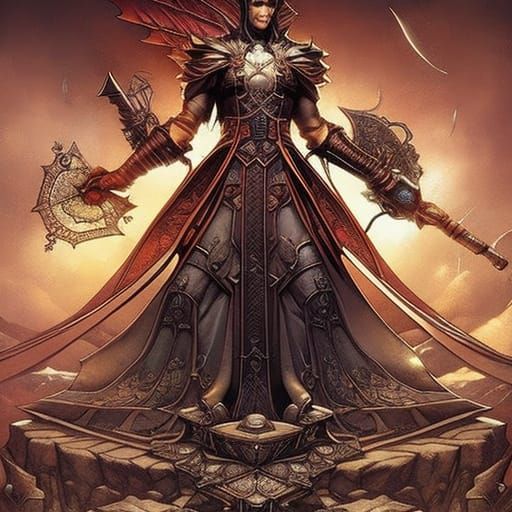 Bookpunk Lectern: Digital Art in Amano Style