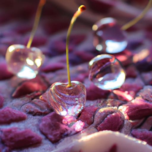 Crystal Cherries in Elegant Sunrise Setting