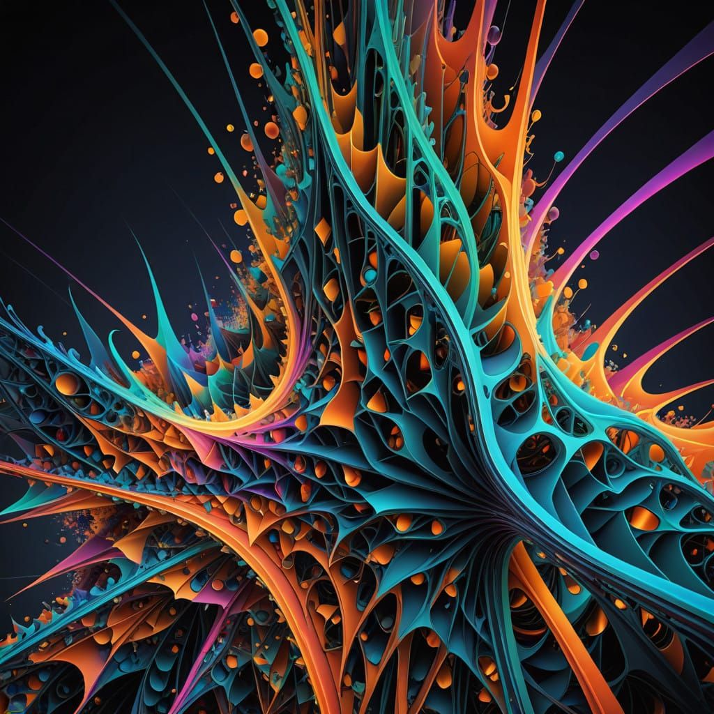 Infinity Crystal in Neon-Lit Futurism Style