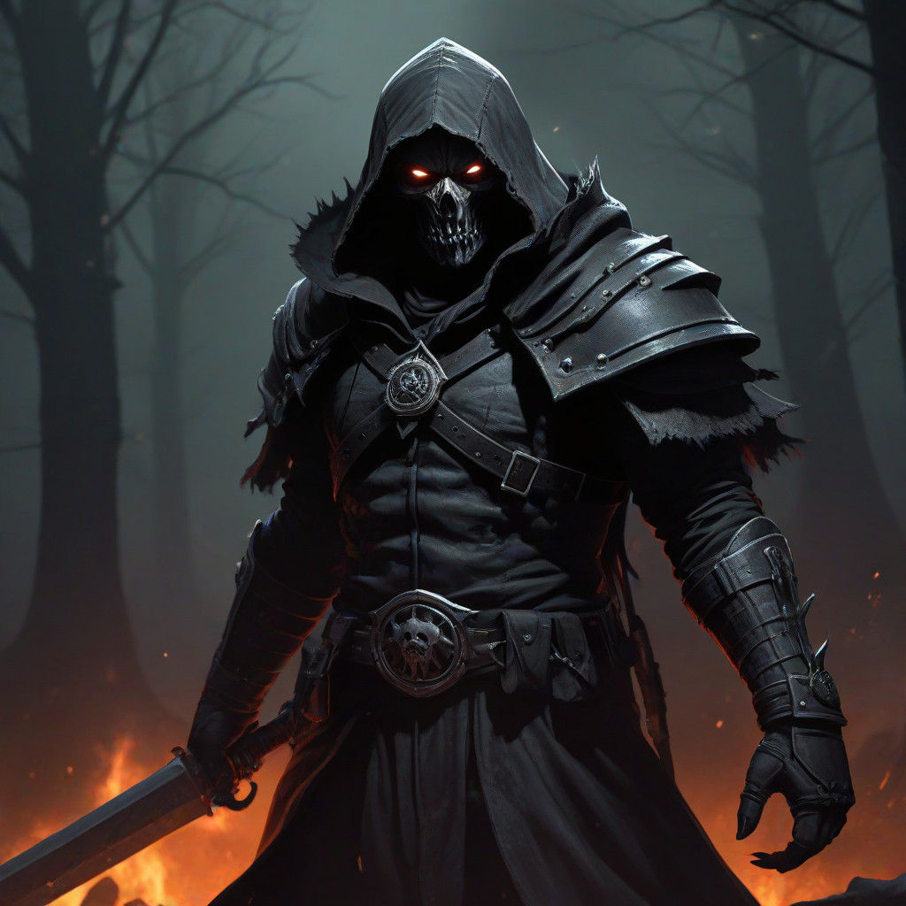 Grimdark Fantasy Scene in Dark Gothic Style