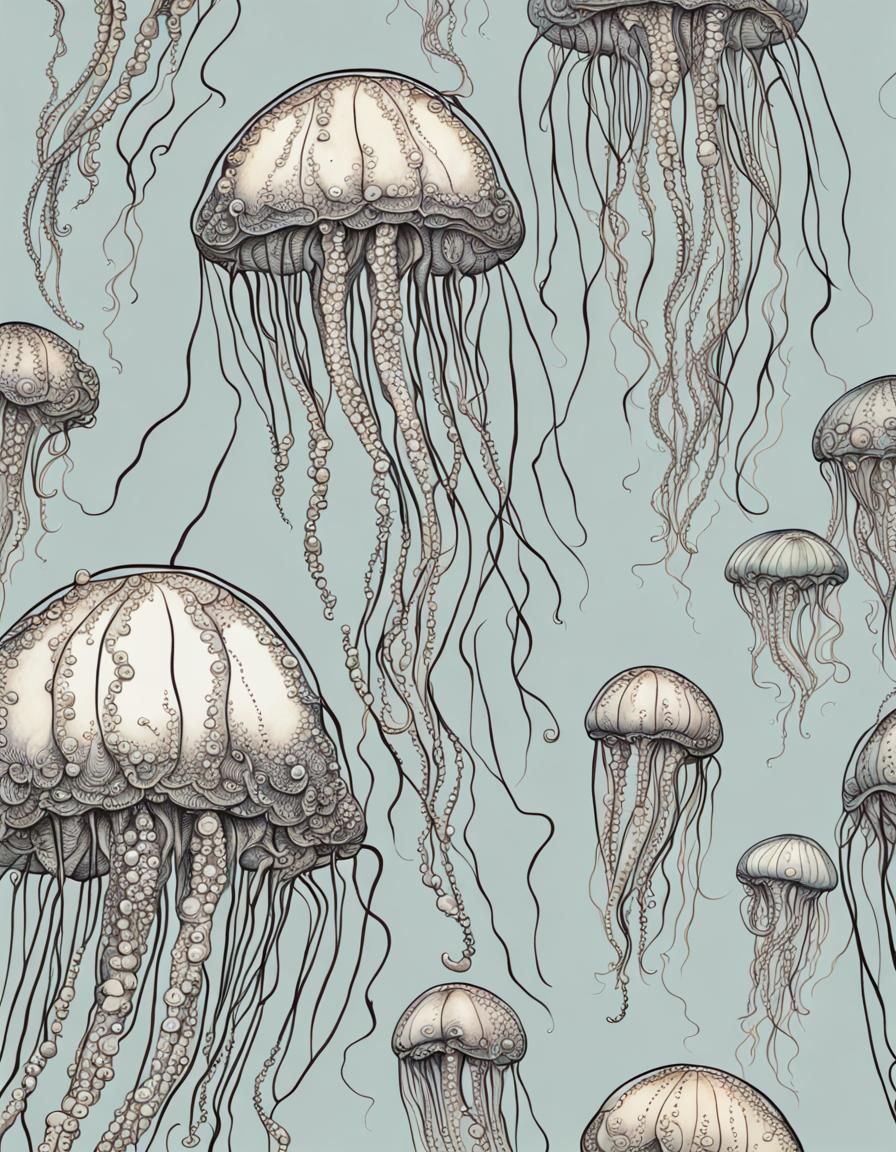 Detailed Jellyfish: A Marine Masterpiece
