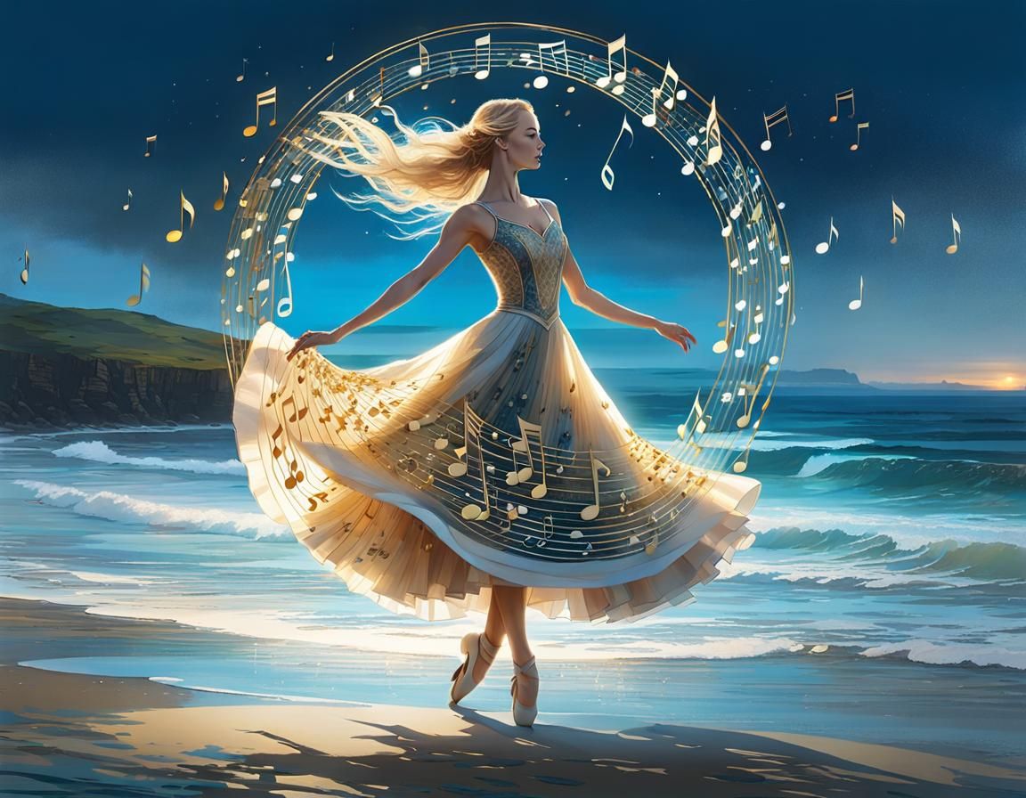 Ballerina's Dawn Dance in Double Exposure