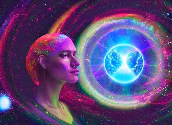 Holographic Astral Earth Illustration in 8K