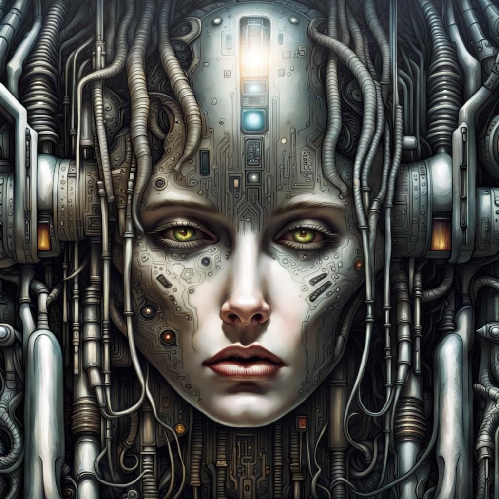 AI Core Meltdown in Psychedelic Futurism