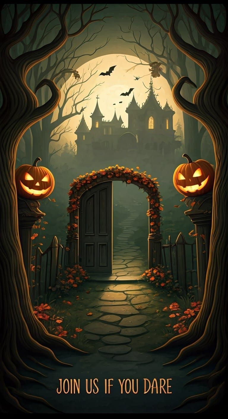 Eerie Haunted Mansion Under Moonlight in Burton Style