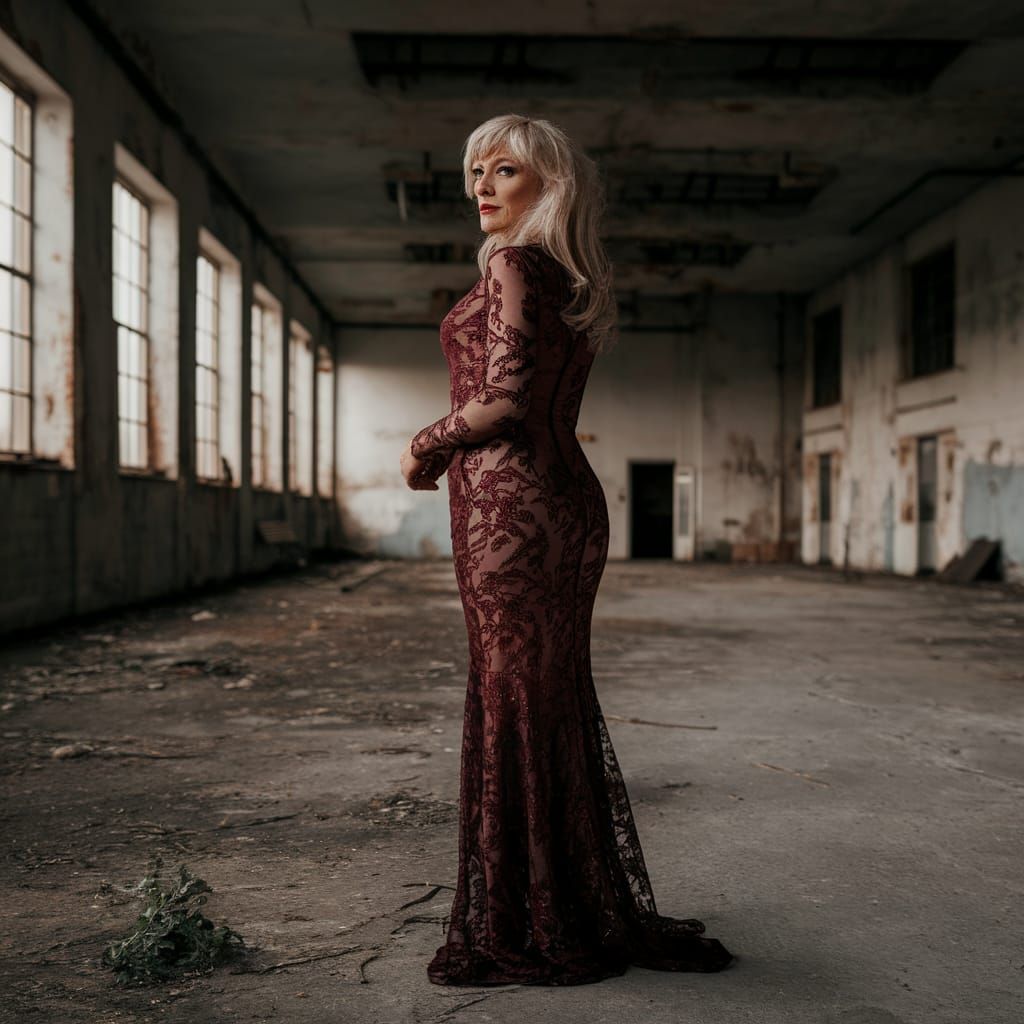 Cross Dresser in Abandoned Industrial Hall