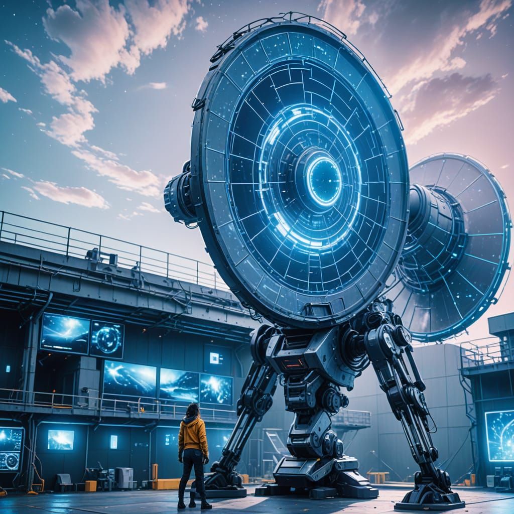 Cyberpunk Space Radars in Epic Sci-Fi Style