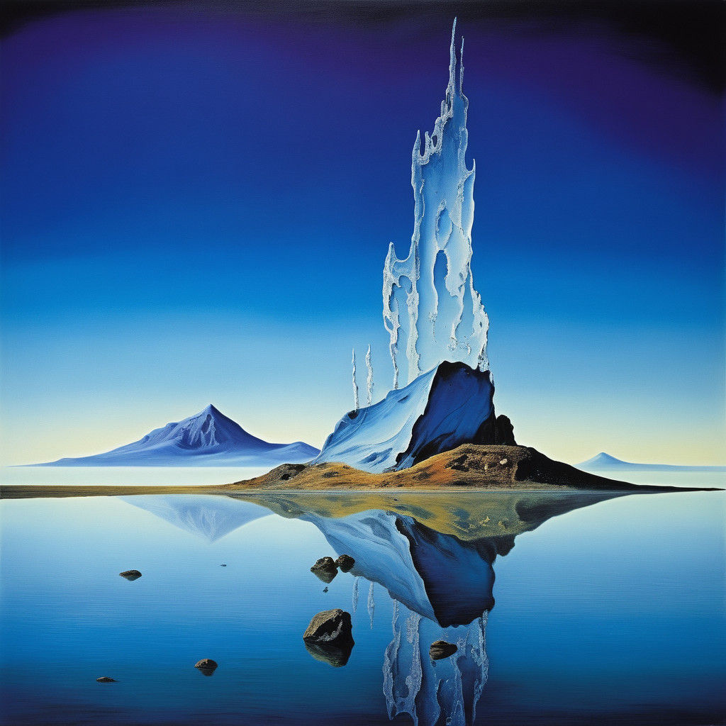 Crystal Landscapes in Vibrant Surrealism Style