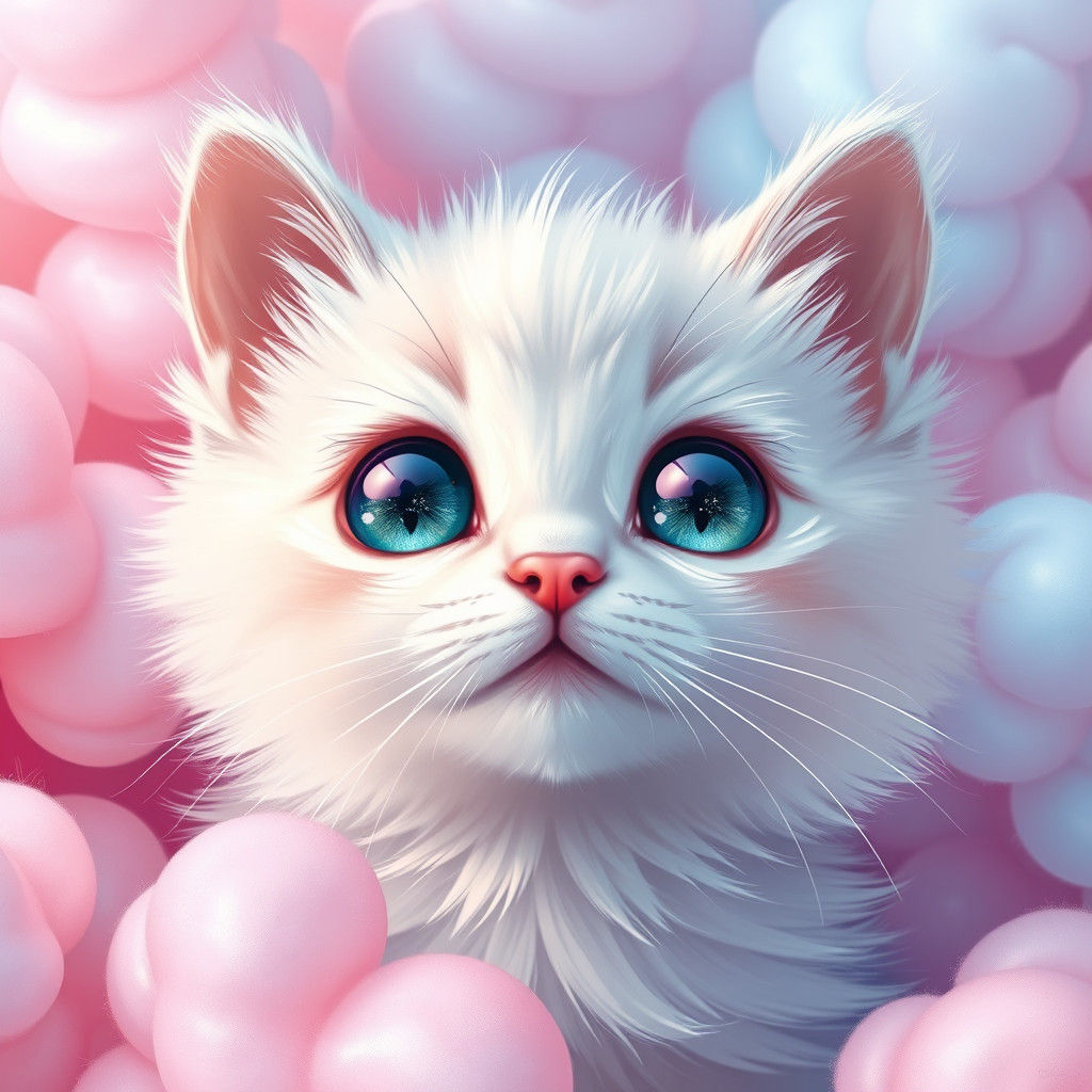 Sugar-Coated Kitten in Whimsical Wonderland