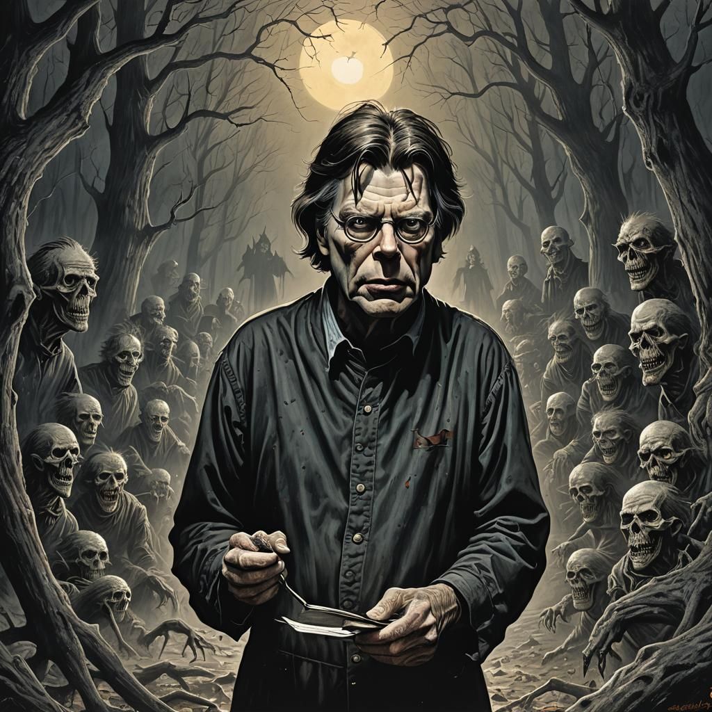 Dark Horror Portrait in Doré Style