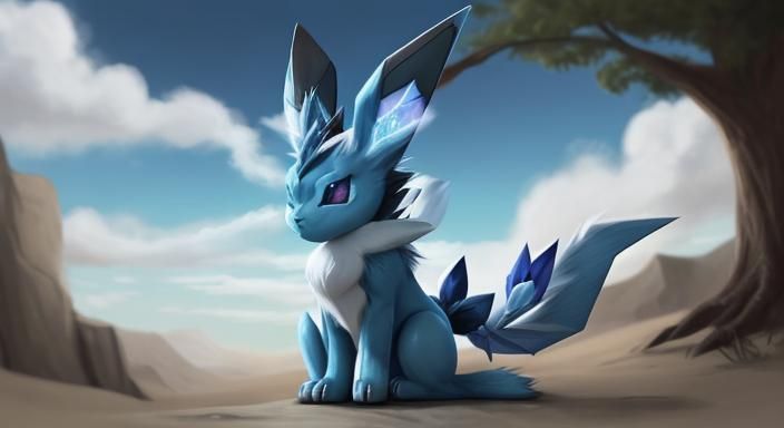 Glaceon Digital Art Rendering