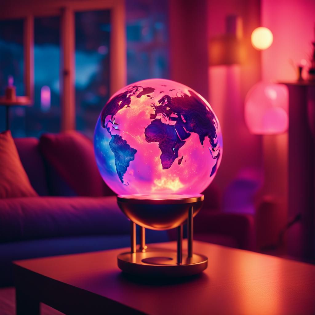 Floating Lava Lamp in Cosy Room: Cinematic Still