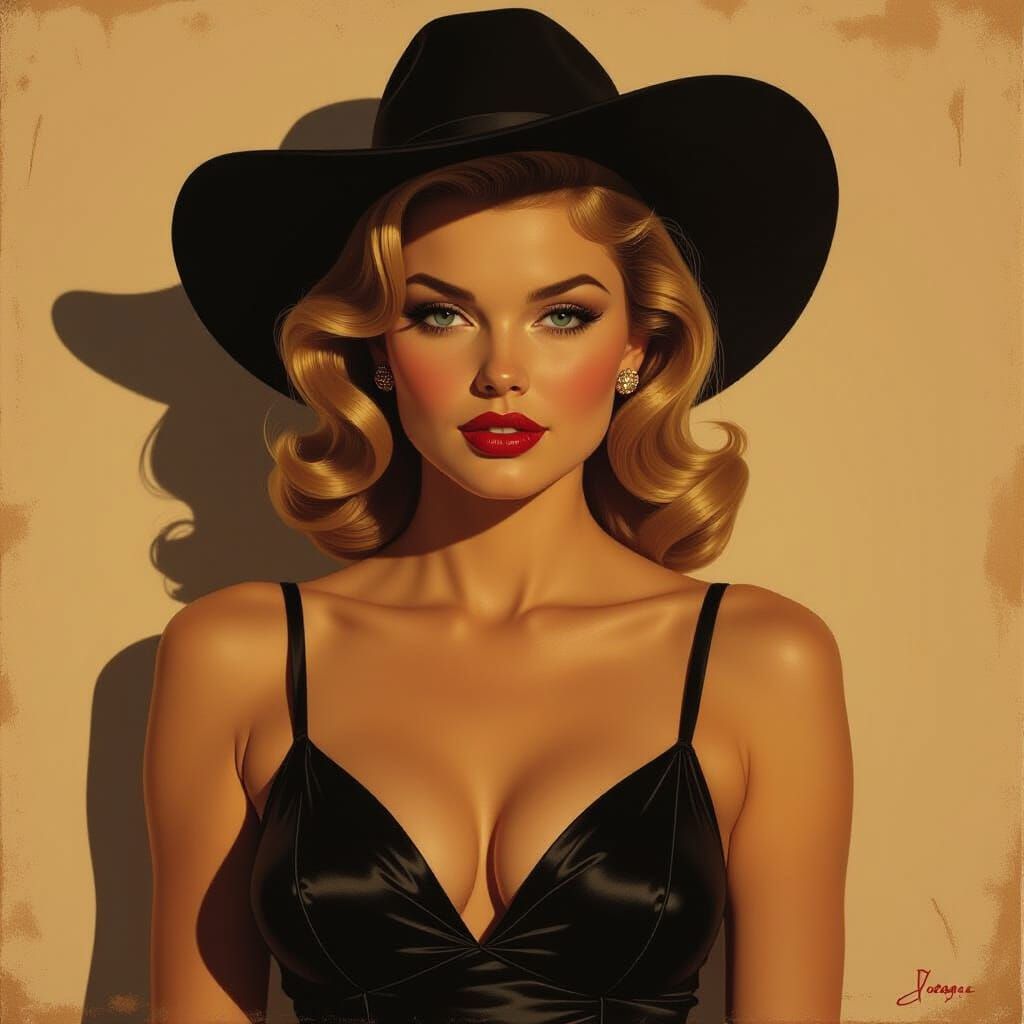 Cowgirl Posed in Dramatic Spaghetti Western Light