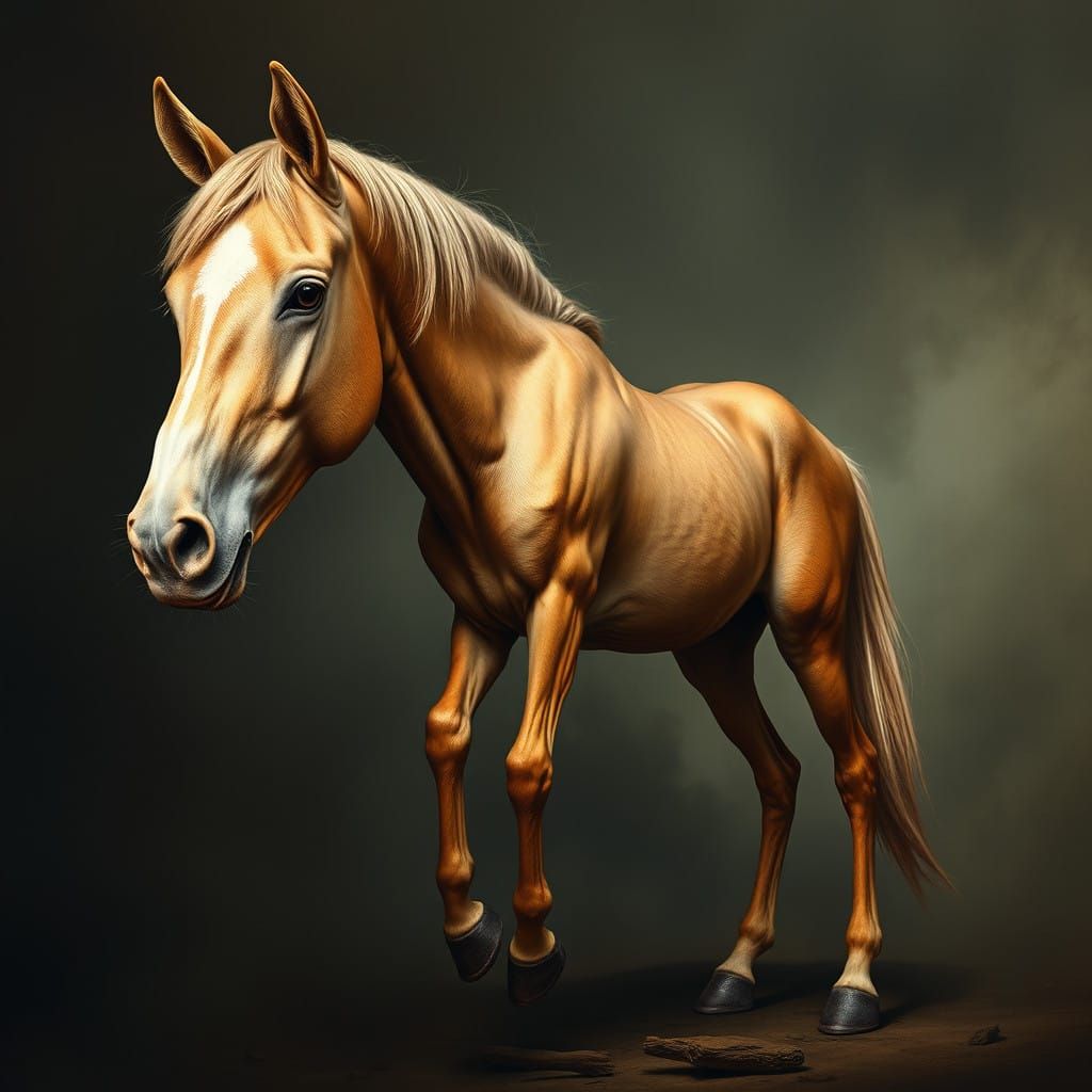 Wonky Bungled Horse with Poor Anatomy