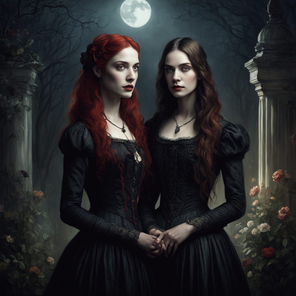 Romantic Gothic Portrait of Carmilla and Laura