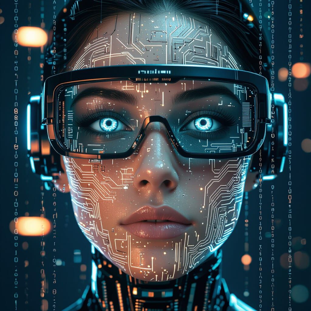 Cyberpunk Portrait: AI and Human Fusion