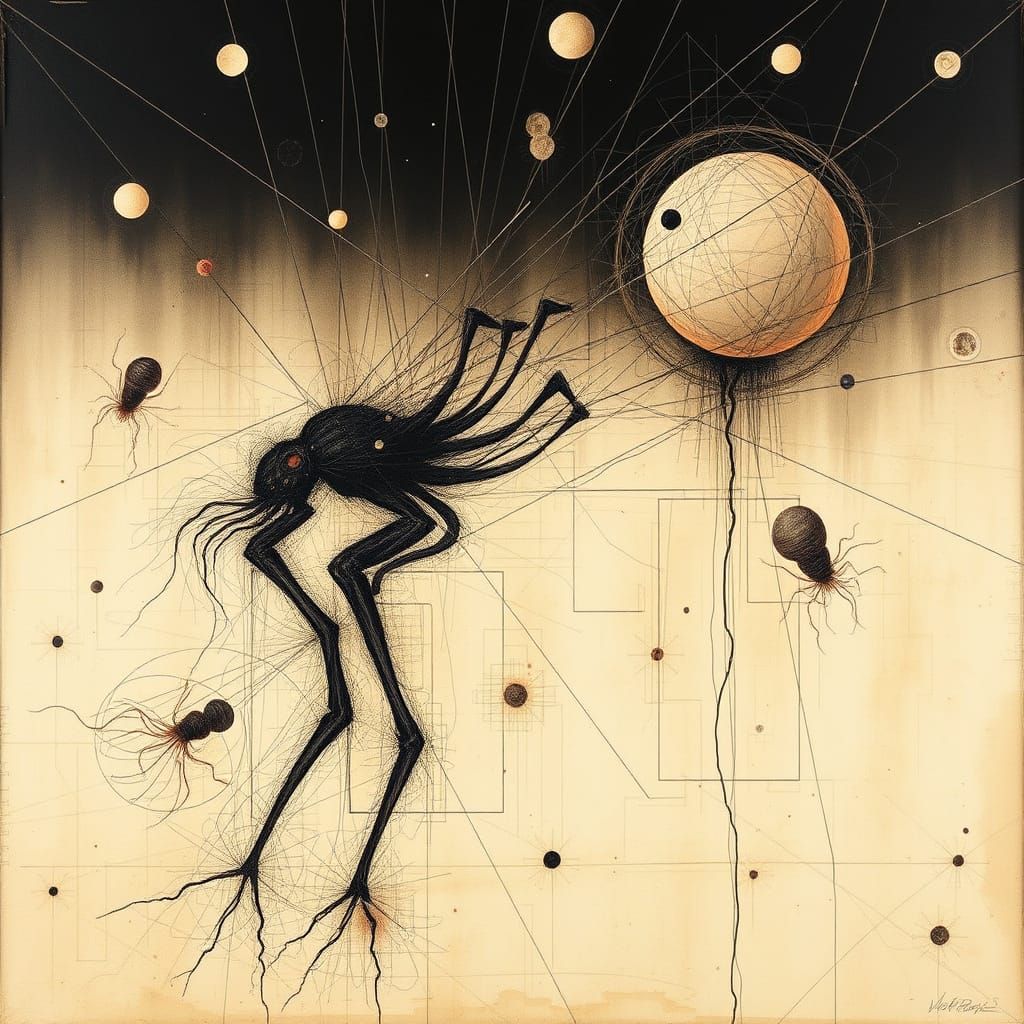 Surreal Parasites of Iberia in Beksinski & Oppenheim Style