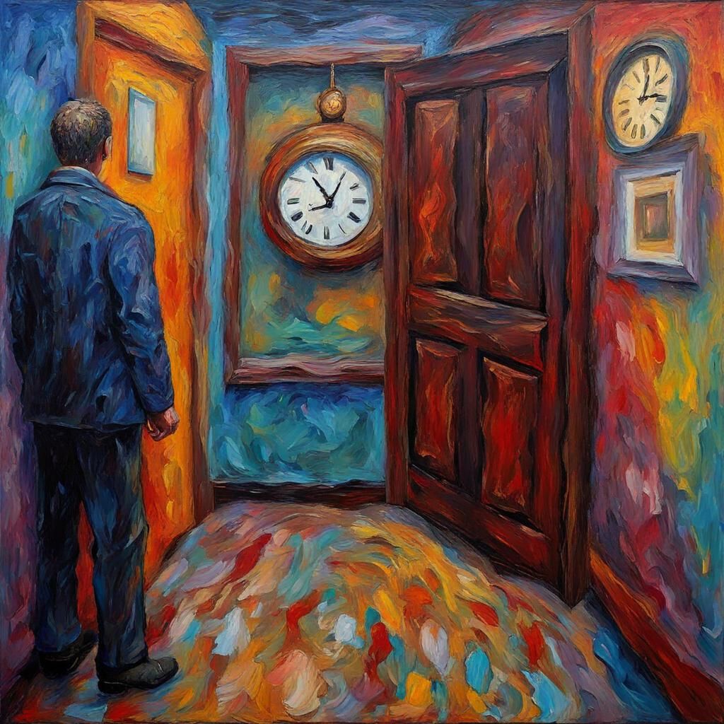 Expressionist Painting of a Soul Leaving the Body