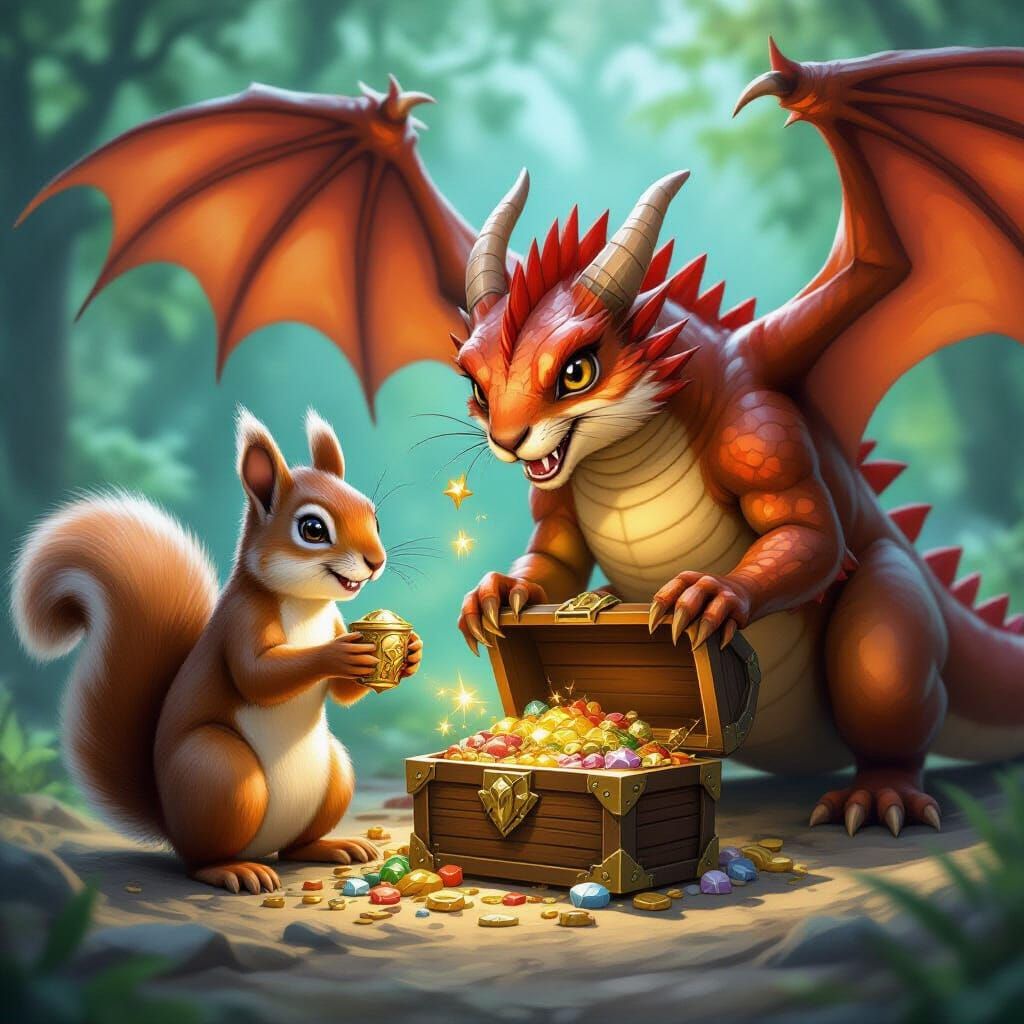 D&D Squirrel Steals Dragon's Treasure