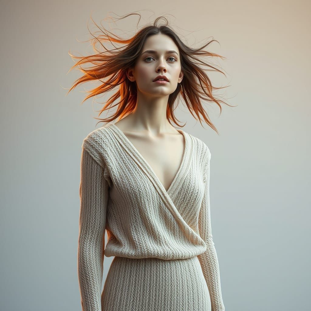 Dreamlike Woman in Soft Focus, Digital Art