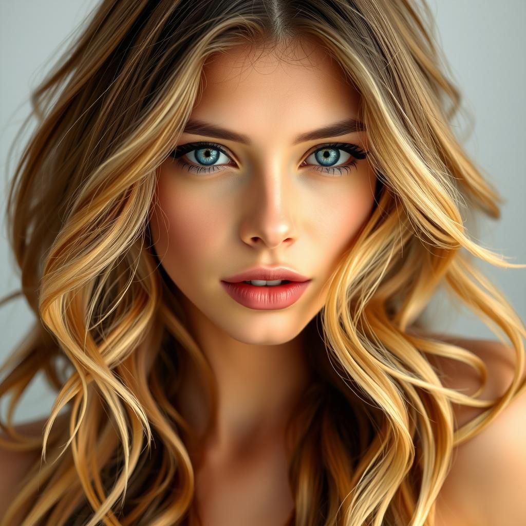 Strawberry Blonde Model Portrait in Studio Lighting