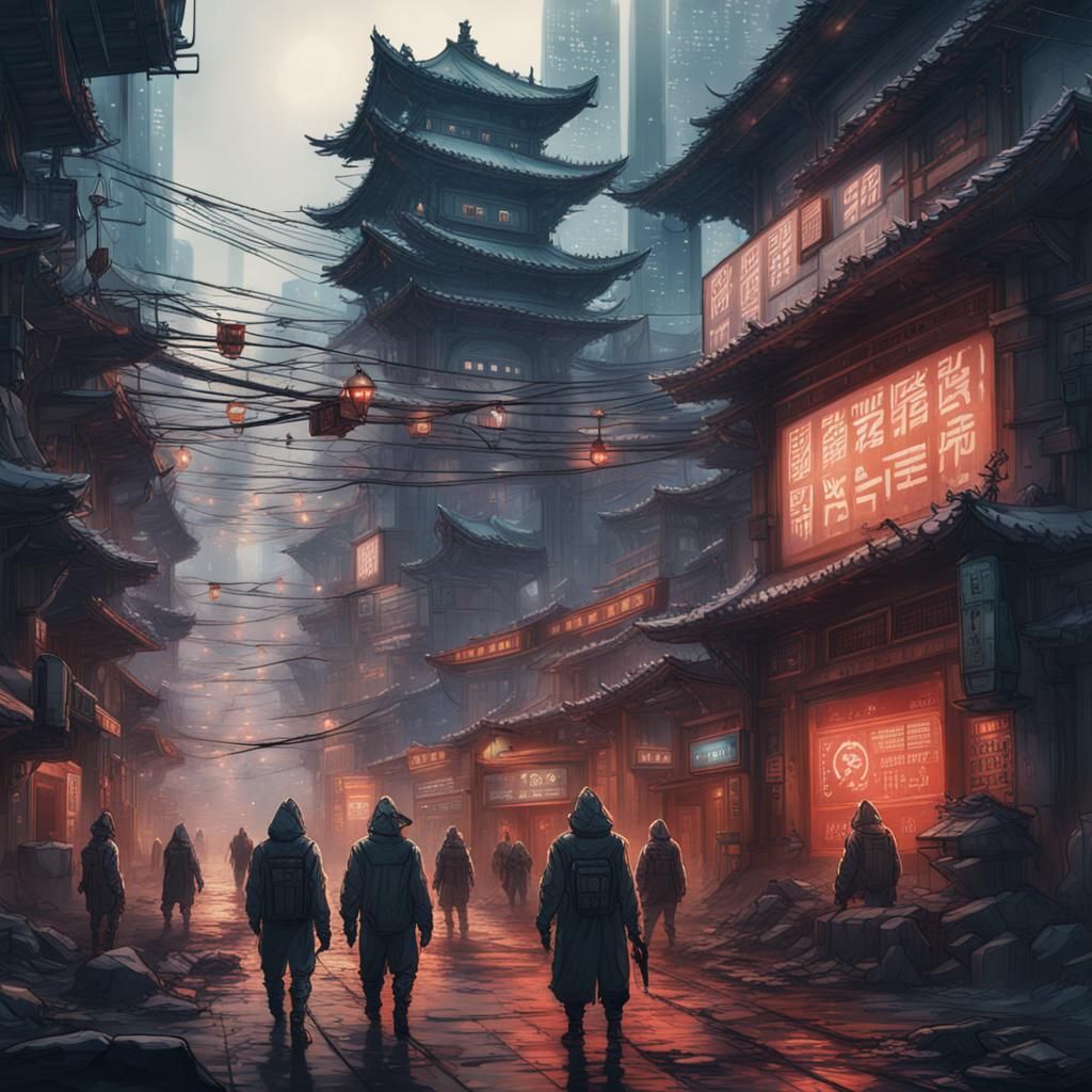 Hackers in Dystopian Tech World: Korean Painting