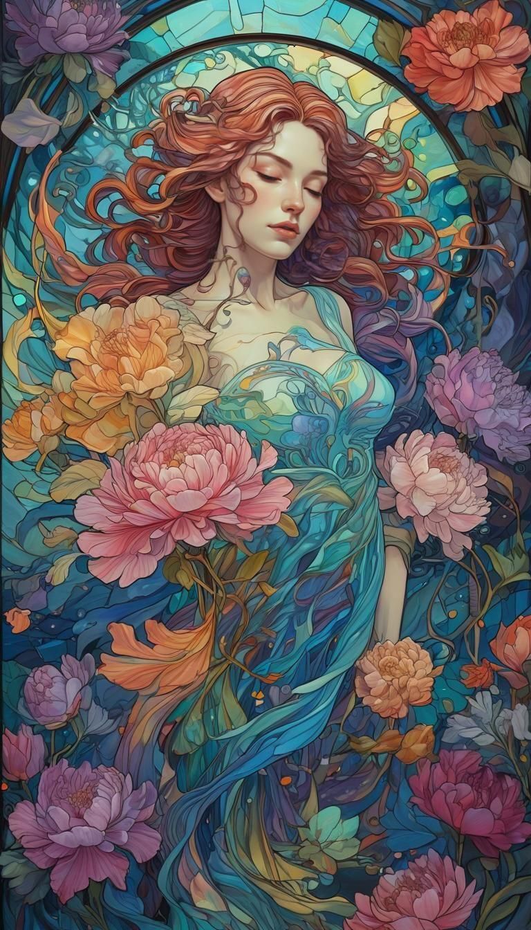 Goddess of Flowing Liquid: A Digital Masterpiece