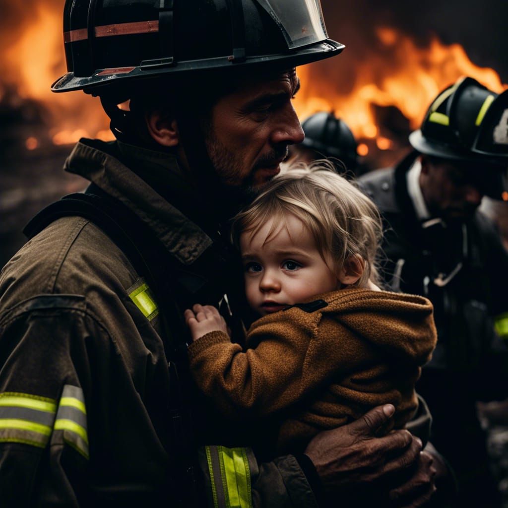 Heroic Firefighter Rescues Mother and Child