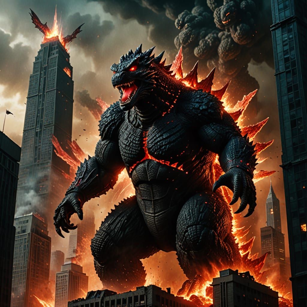 Space Godzilla's Sci-Fi City Destruction