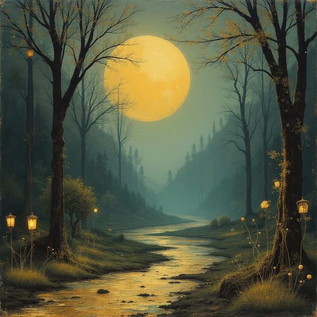 Surreal Dreamscape with Kintsugi Elements