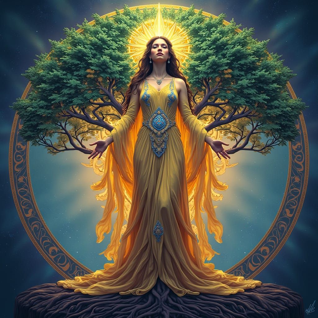 Goddess of Life in Radiant, Ethereal Beauty