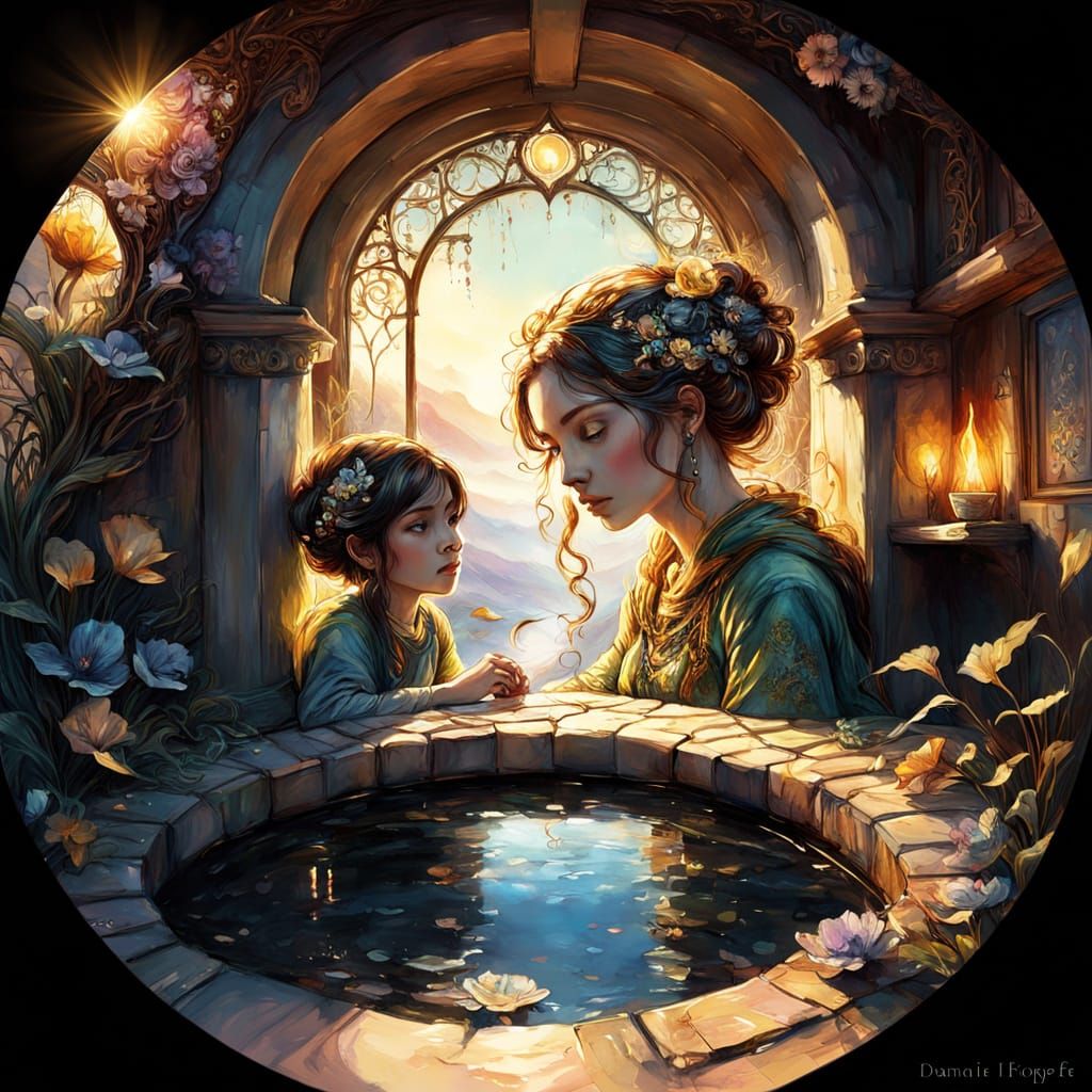 Cozy Cottage Interior: Hyper-Detailed Oil Painting