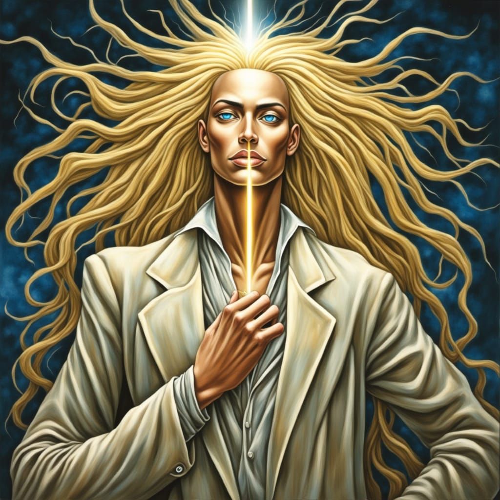 Ethereal Nordic Beings Radiate Pleiadian Aura in Celestial R...