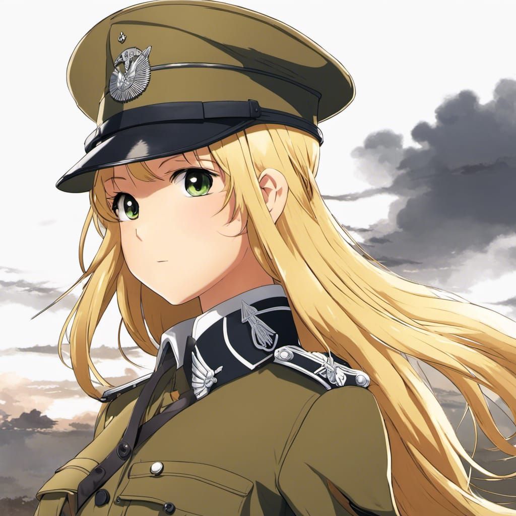 Anime Girl in WW1 Australian Uniform