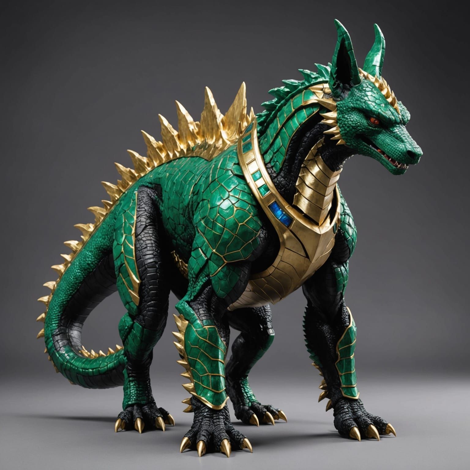 Emerald Anubis Godzilla Dragon Hybrid