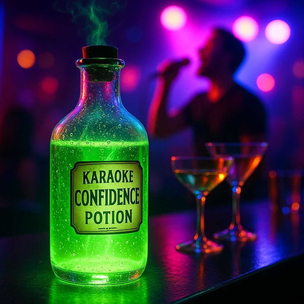 Karaoke Confidence Potion Radiates Neon Light
