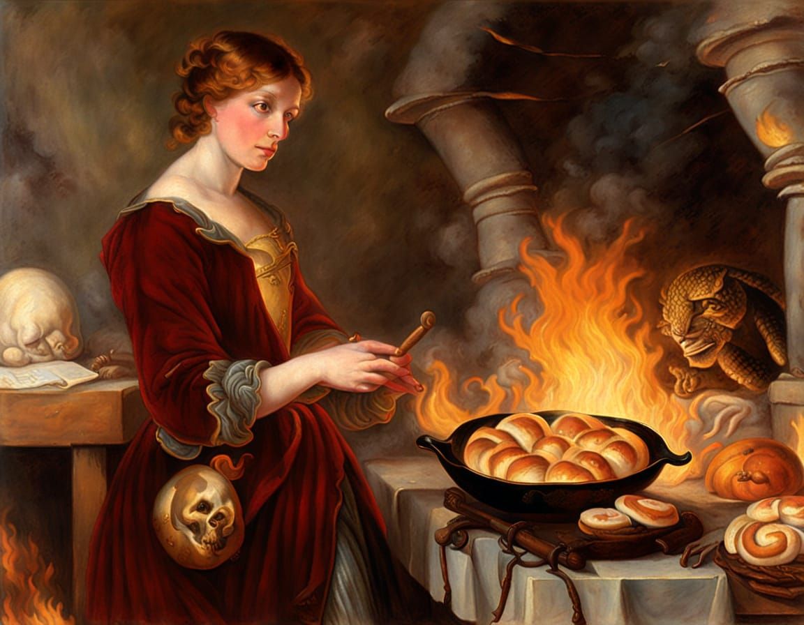 Goddess of Hearth and Fire Bakes with Dragon Flame