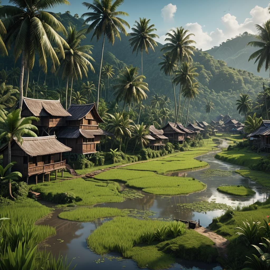 A malay village view.