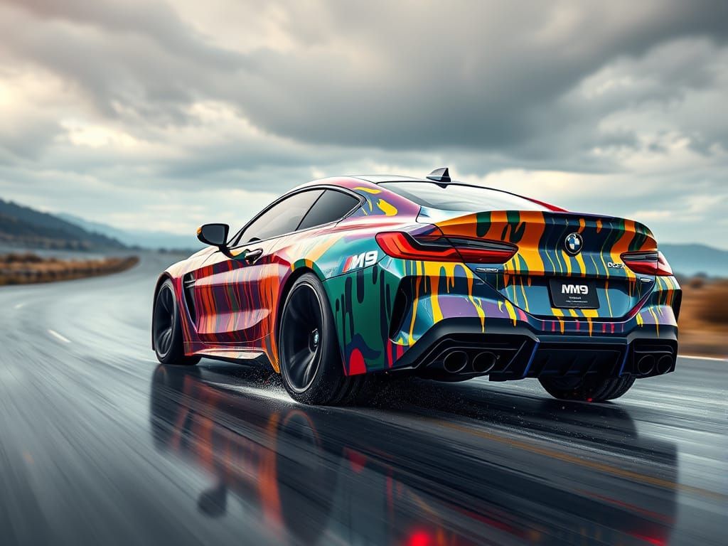 BMW M9 Made of Oozing, Melting Paint Blowing in the Wind