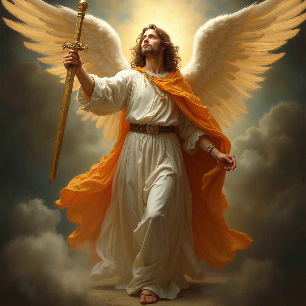 Angel Gabriel in Renaissance Style with Sword